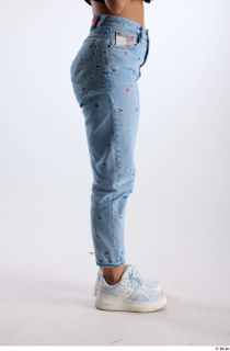 Jimena  1 blue embellished jeans casual dressed flexing lace-up…